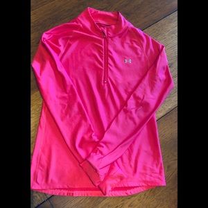Pink under armour size small half zip